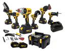 Kit 6 Em 1 Furadeira Parafusadeira Motoserra Multifuncional Amarelo 50/60 Hz