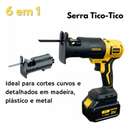 Kit 6 Em 1 Furadeira Parafusadeira Motoserra Multifuncional Amarelo 50/60 Hz